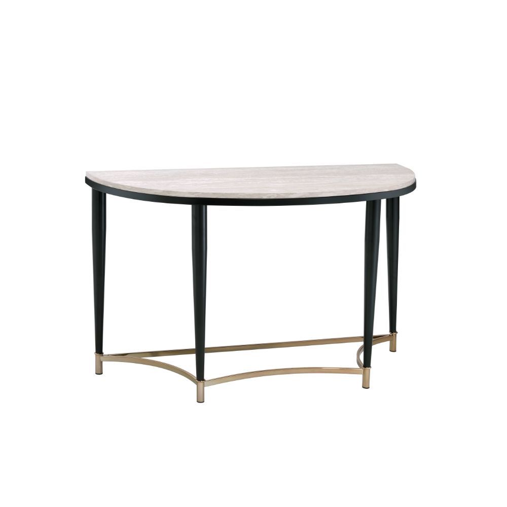 Ayser - Sofa Table - White Washed & Black