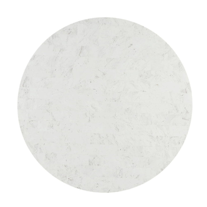 Kala - Round Dining Table With Marble Top - Natural Marble Top & Oak