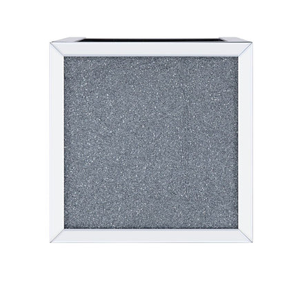 Noralie - End Table With Open Storage Compartment - Clear Glass, Mirrored & Faux Diamonds