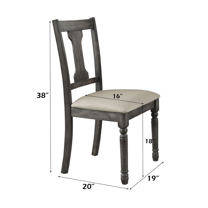 Wallace - Side Chair (Set of 2) - Tan Linen & Weathered Gray