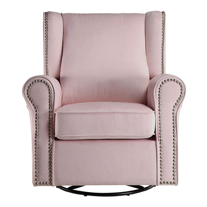 Tamaki - Swivel Chair With Glider - Pink Fabric