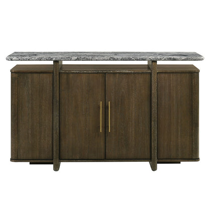Dillon - Server With Marble Top - Natural / Walnut