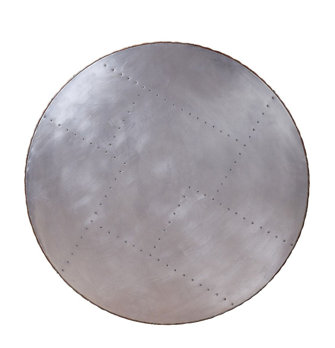 Tamas - 16" Coffee Table - Aluminum & Cocoa Top Grain Leather