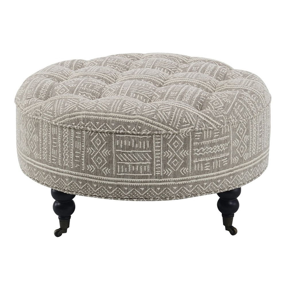 Upendo - Ottoman With Caster - Pattern Fabric
