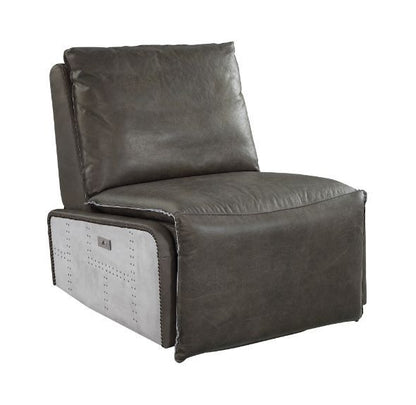 Metier - Power Motion Recliner - Gray Top Grain Leather & Aluminum
