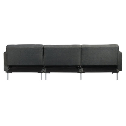 Duzzy - Sectional Sofa - Dark Gray Fabric