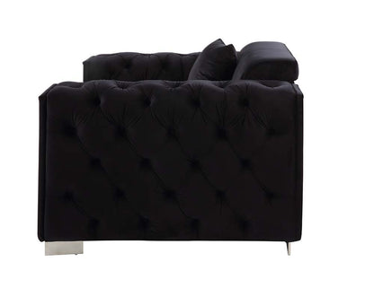 Trislar - Sofa With 4 Pillows (Same 52525) - Black Velvet