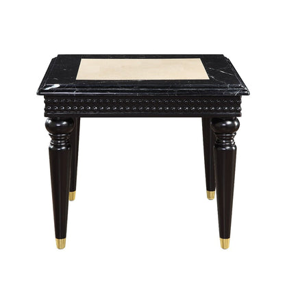 Tayden - End Table With Marble Top - Marble Top & Black