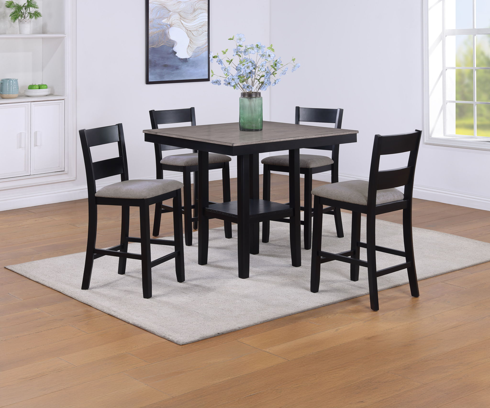 LESTER 5-PK CTR HT TABLE LIGHT GREY