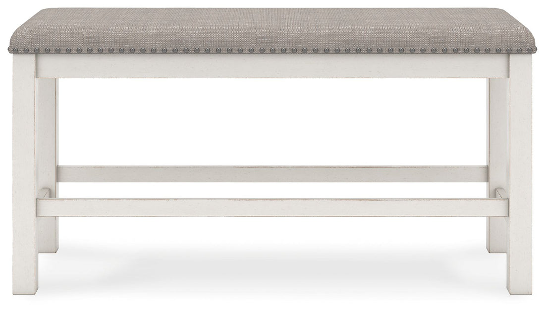 Robbinsdale - Dbl Counter Height Upholstered Dining Bench - Antique White