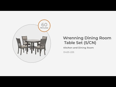 Wrenning - Juego de mesa de comedor (5 piezas) - Gris